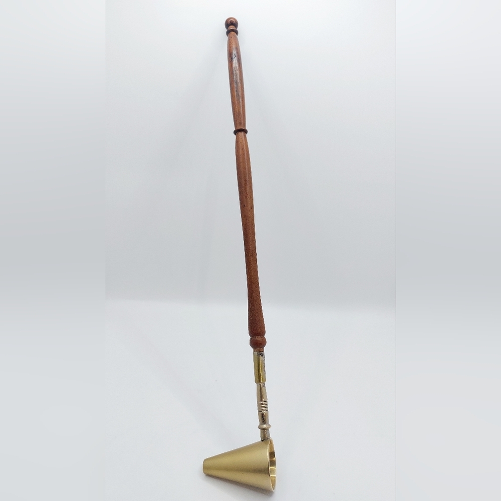 Vintage‎ Candle Snuffer, Wood handle & Brass snuffer